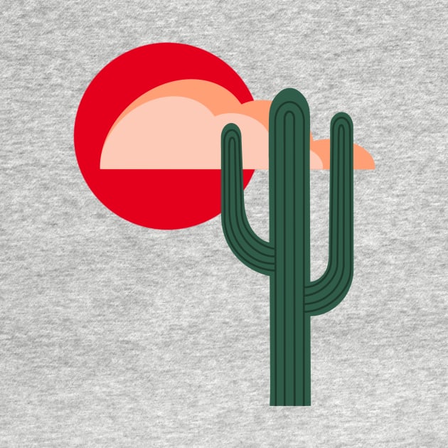 Stylized Desert Landscape with Saguaro Cactus by Obstinate and Literate